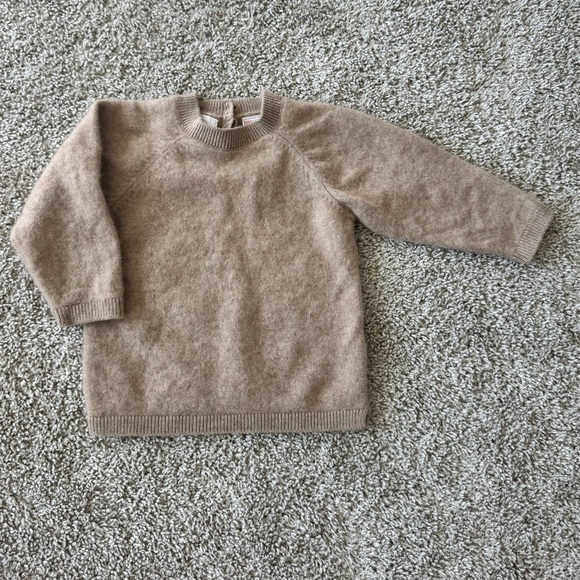 ZARA 100% Cashmere Sweater Long sleeve solid sweater Tan Toddler Size 2-3 Years - Picture 2 of 8